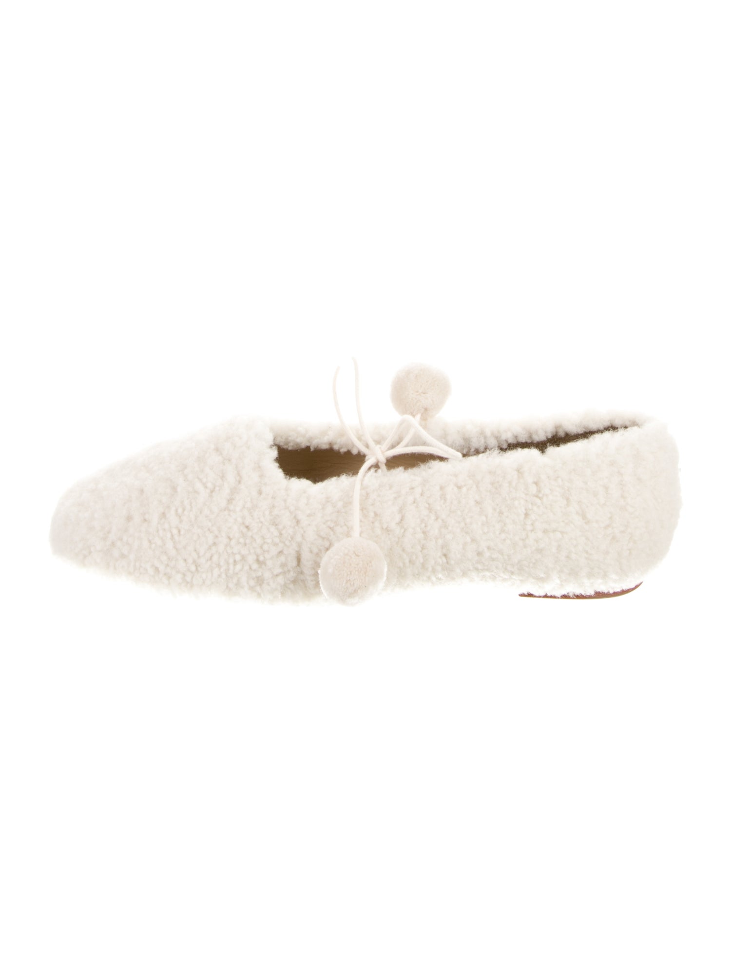 Sleeper Shearling Pom-Pom Embellishments Flats
