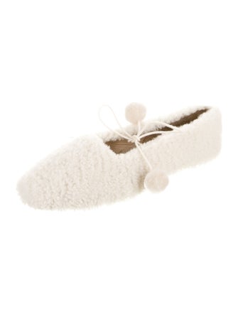 Sleeper Shearling Pom-Pom Embellishments Flats