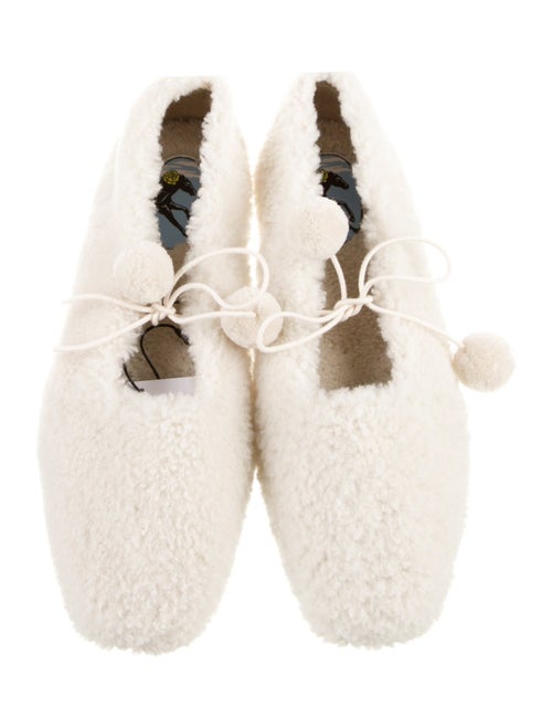 Sleeper Shearling Pom-Pom Embellishments Flats