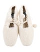 Sleeper Shearling Pom-Pom Embellishments Flats