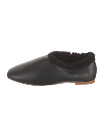 Sleeper Leather Faux Fur Trim Mules