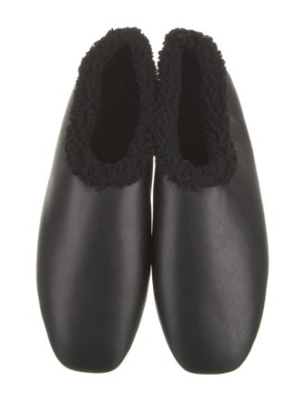 Sleeper Leather Faux Fur Trim Mules