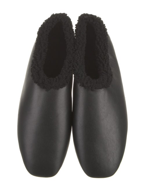 Sleeper Leather Faux Fur Trim Mules