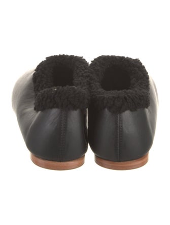 Sleeper Leather Faux Fur Trim Mules
