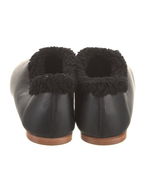 Sleeper Leather Faux Fur Trim Mules