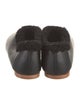Sleeper Leather Faux Fur Trim Mules