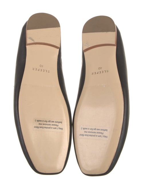 Sleeper Leather Faux Fur Trim Mules