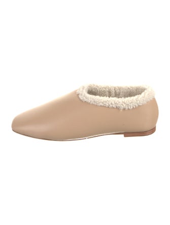 Sleeper Leather Faux Fur Trim Flats
