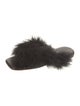 Sleeper Leather Feather Trim Mules