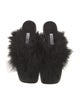 Sleeper Leather Feather Trim Mules