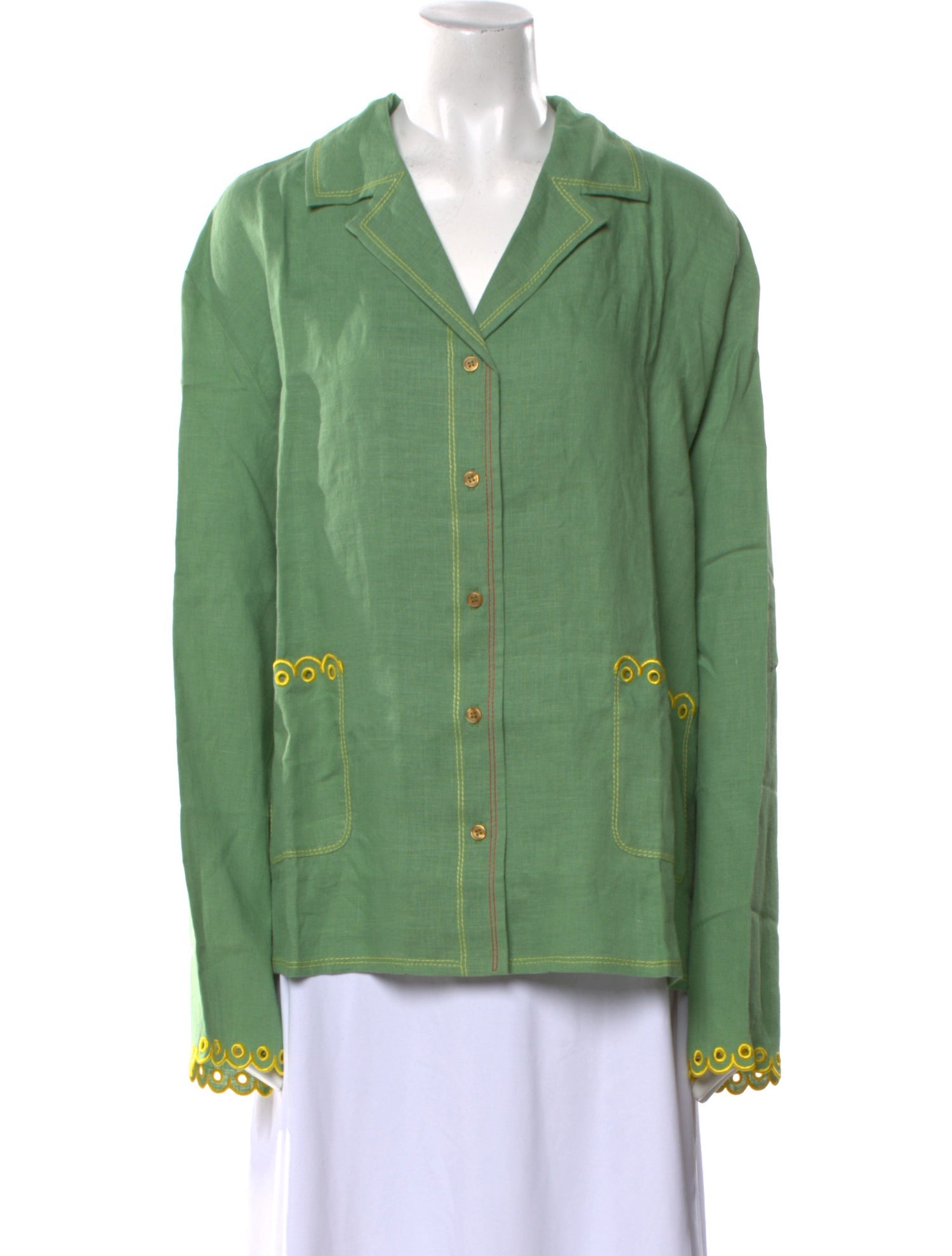 Sleeper Linen V-Neck Button-Up Top w/ Tags