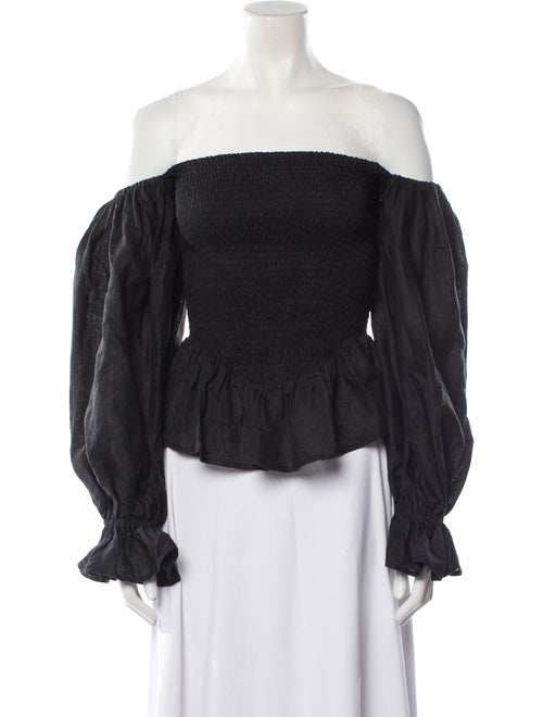 Sleeper Linen Off-The-Shoulder Blouse