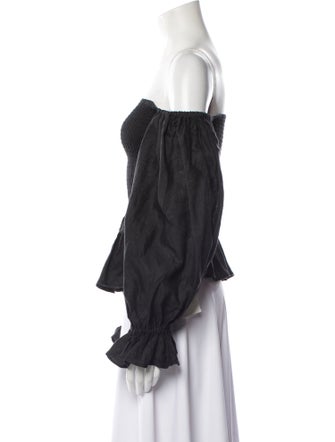 Sleeper Linen Off-The-Shoulder Blouse