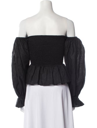 Sleeper Linen Off-The-Shoulder Blouse