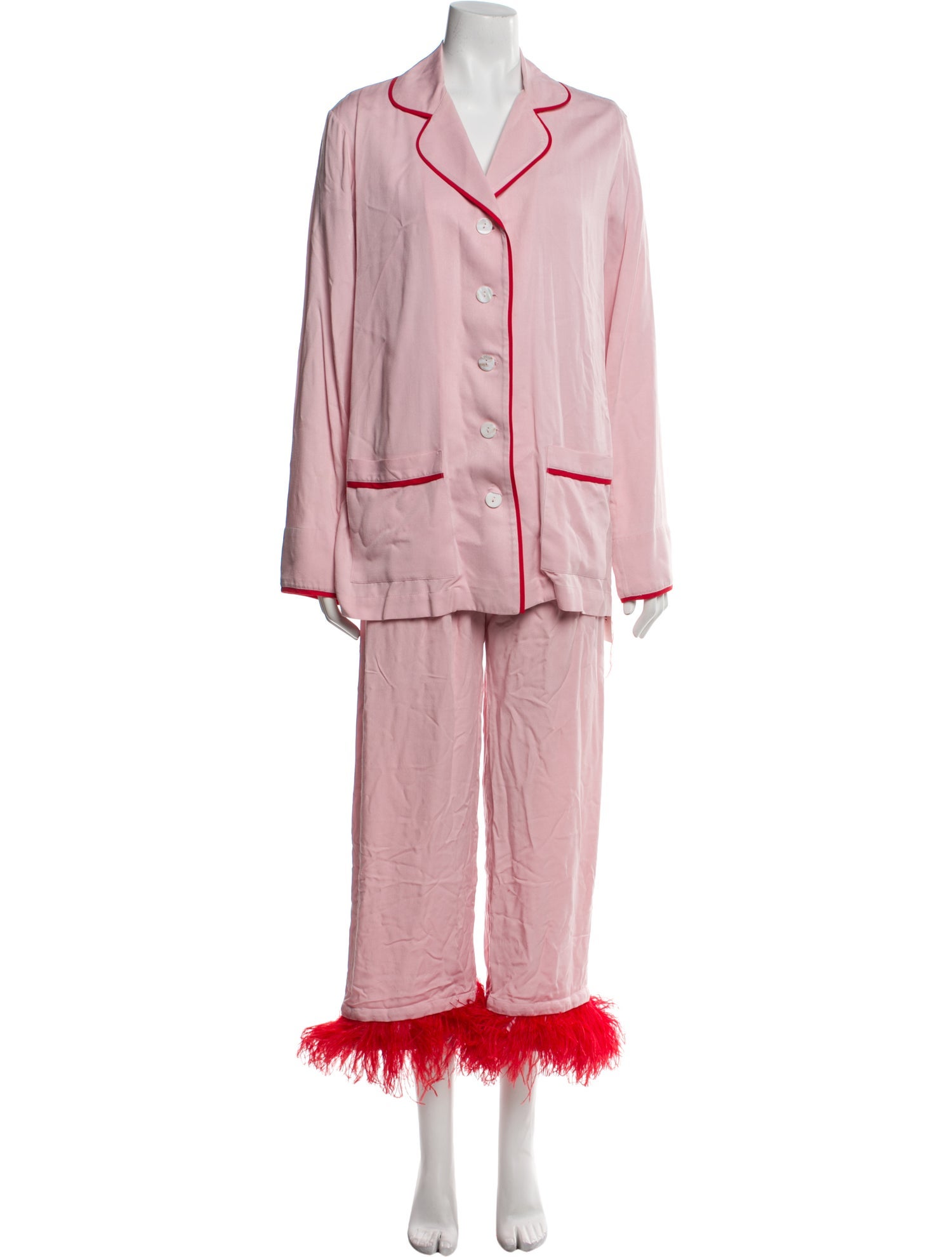 Sleeper Feather Trim Pant Set