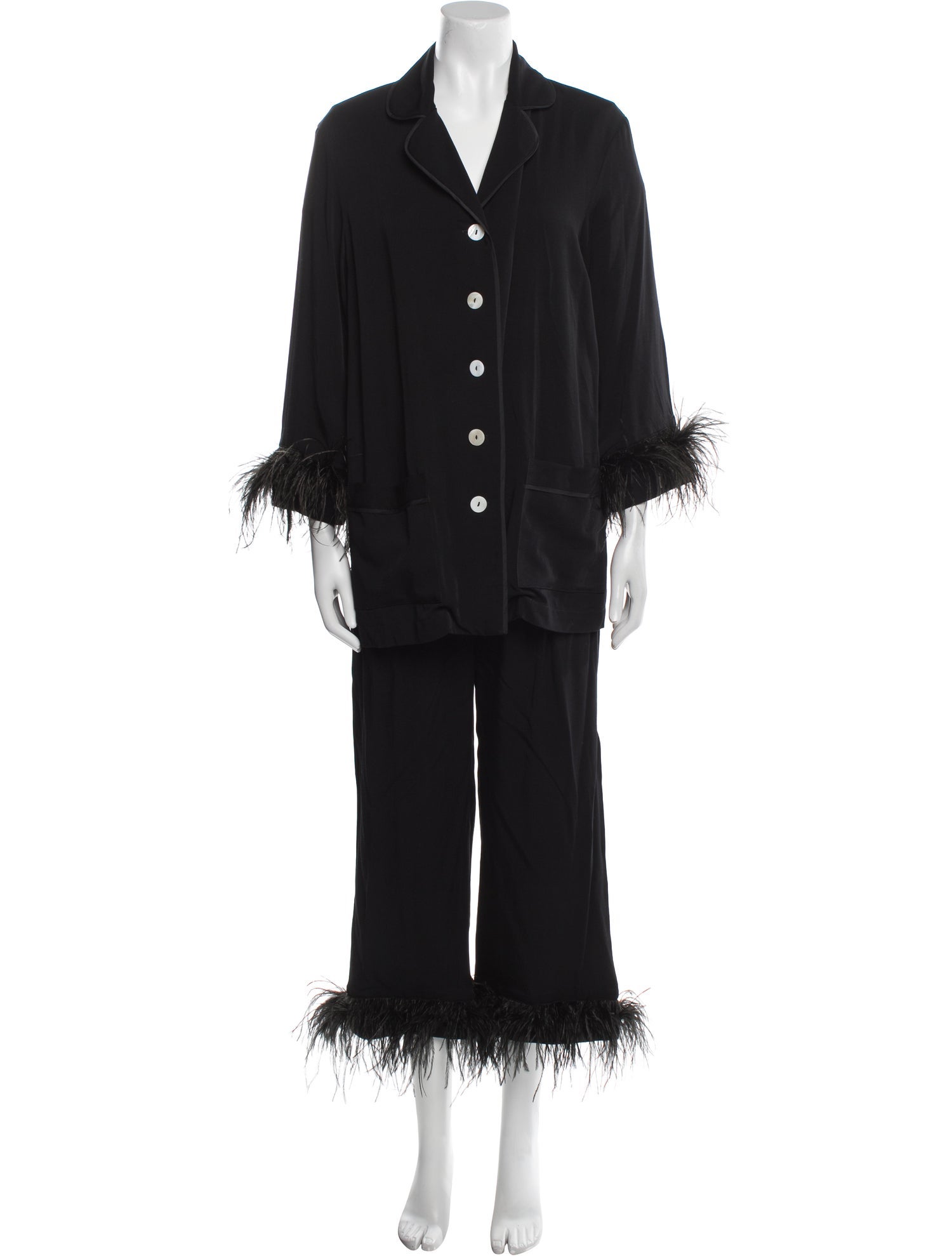 Sleeper Feather Trim Pajamas