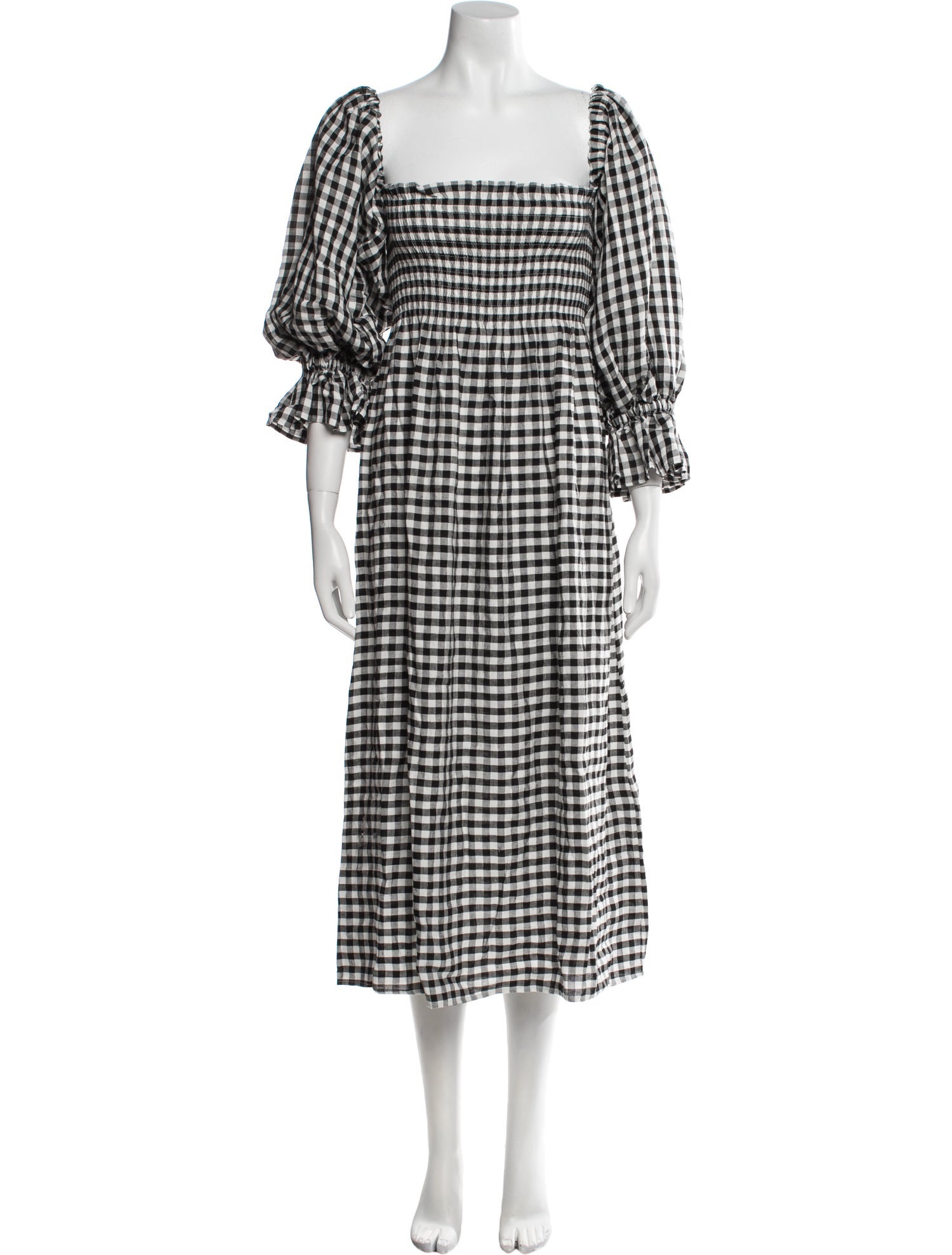 Sleeper Plaid Print Midi Length Dress