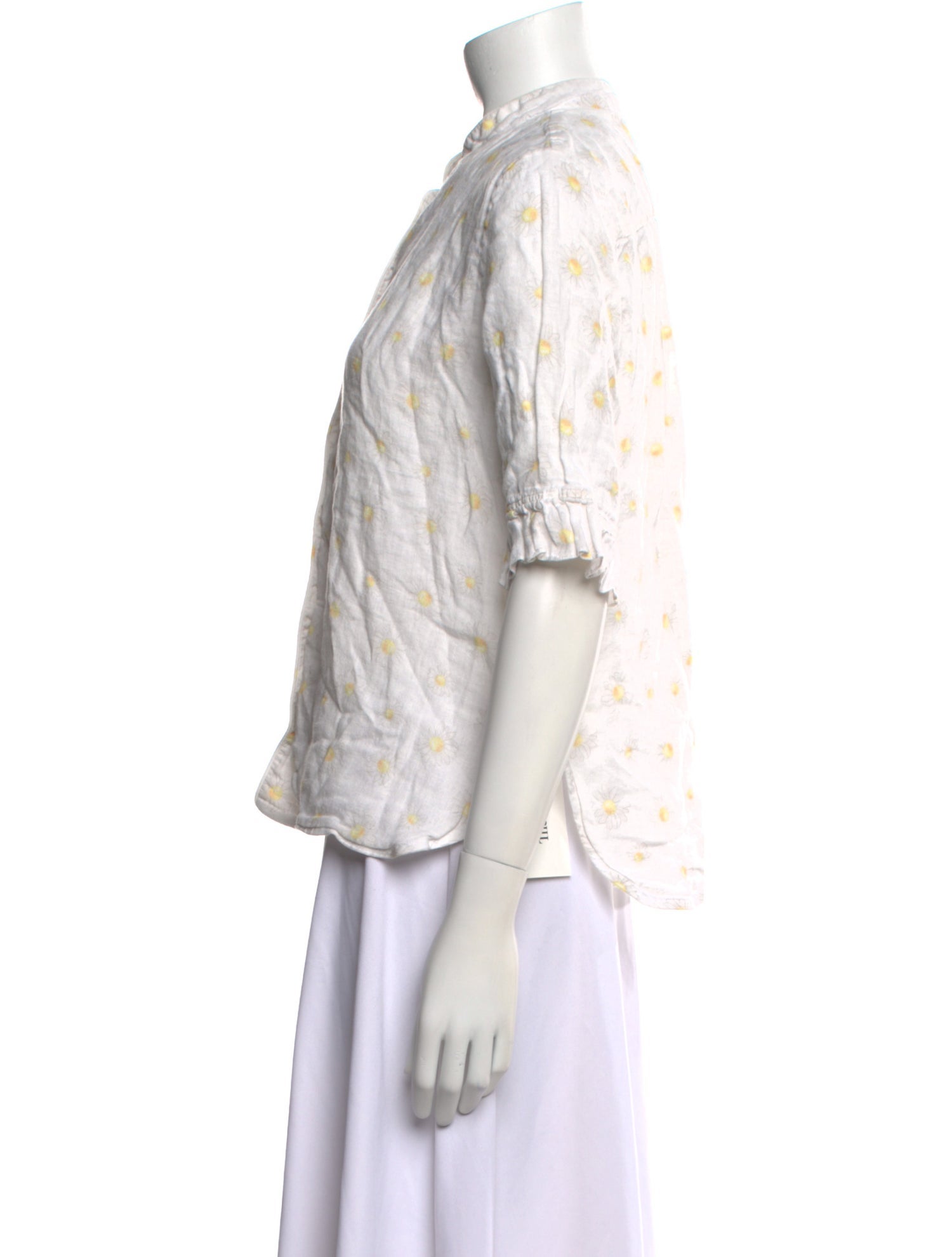 Sleeper Linen Floral Print Button-Up Top