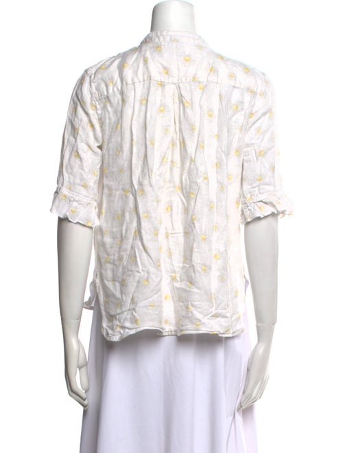 Sleeper Linen Floral Print Button-Up Top