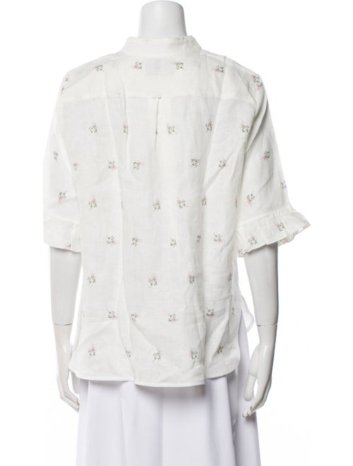 Sleeper Linen Printed Button-Up Top