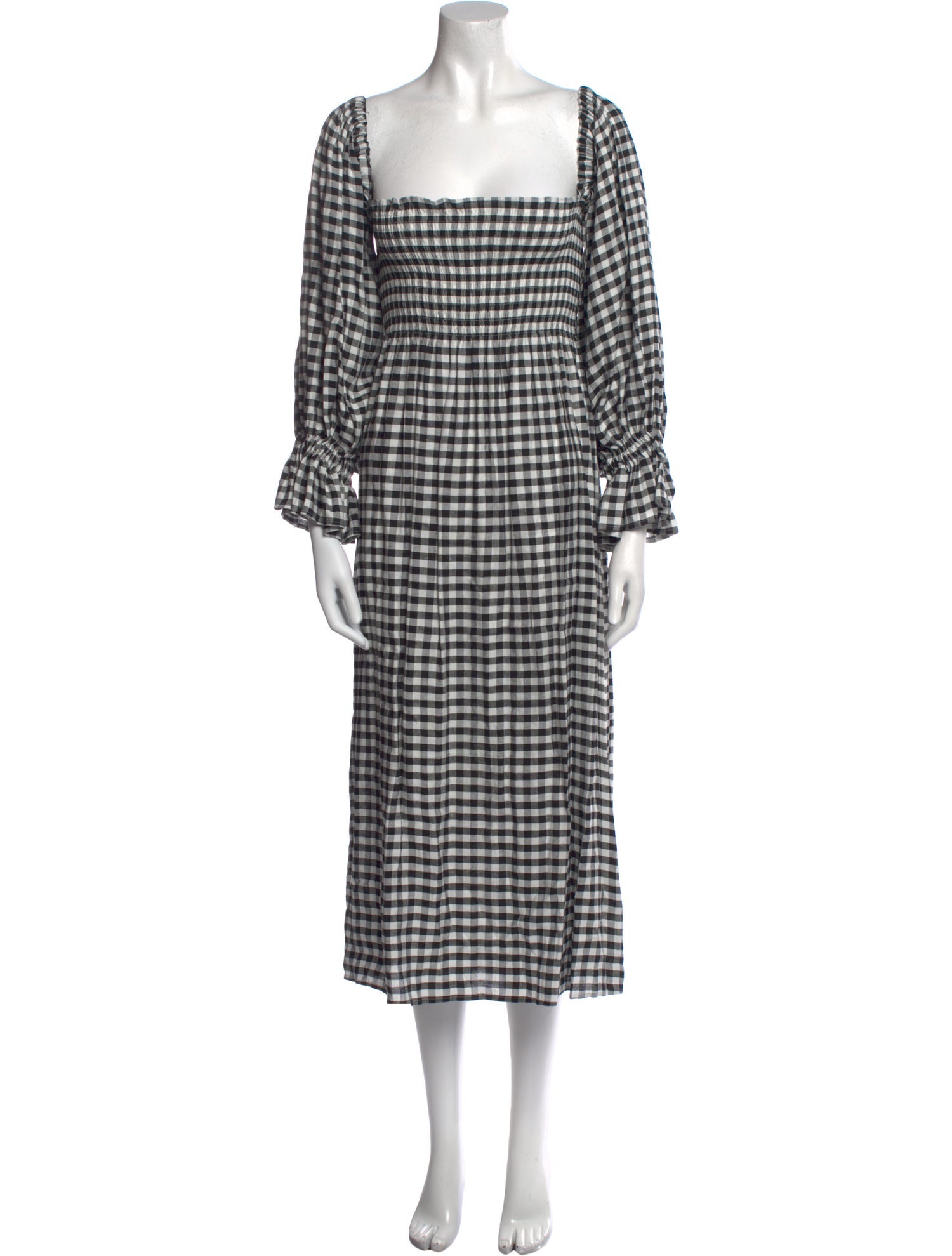 Sleeper Plaid Print Midi Length Dress