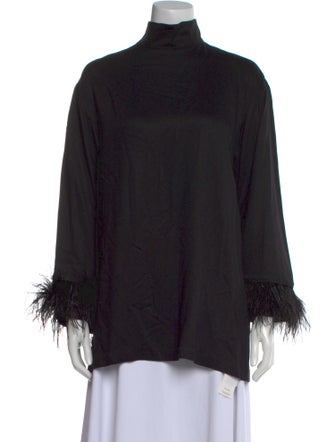 Sleeper Mock Neck Three-Quarter Sleeve Blouse