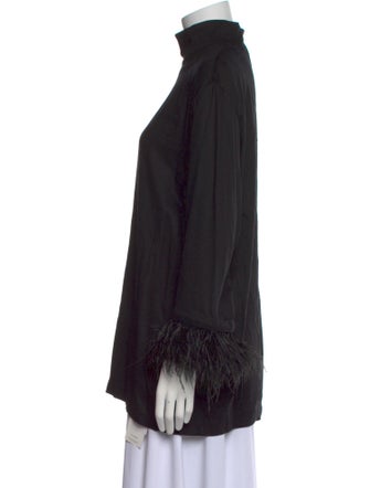 Sleeper Mock Neck Three-Quarter Sleeve Blouse