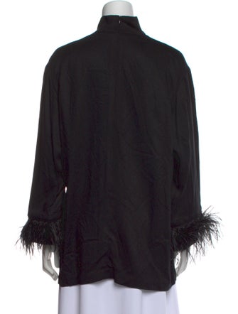 Sleeper Mock Neck Three-Quarter Sleeve Blouse