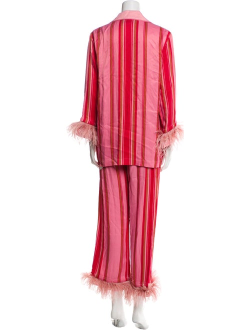 Sleeper Striped Feather Trim Pajamas