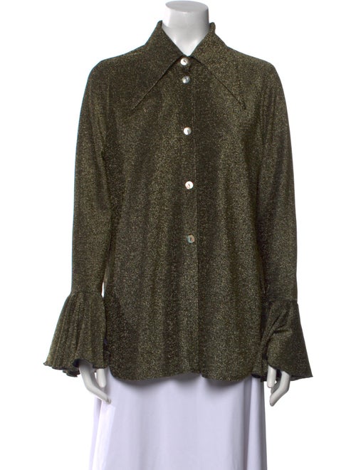 Sleeper Printed Long Sleeve Button-Up Top