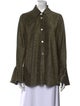 Sleeper Printed Long Sleeve Button-Up Top