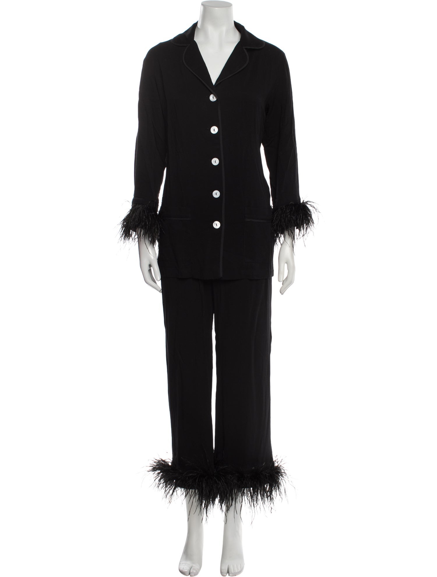 Sleeper Feather Trim Pajamas