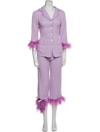 Sleeper Feather Trim Pajamas
