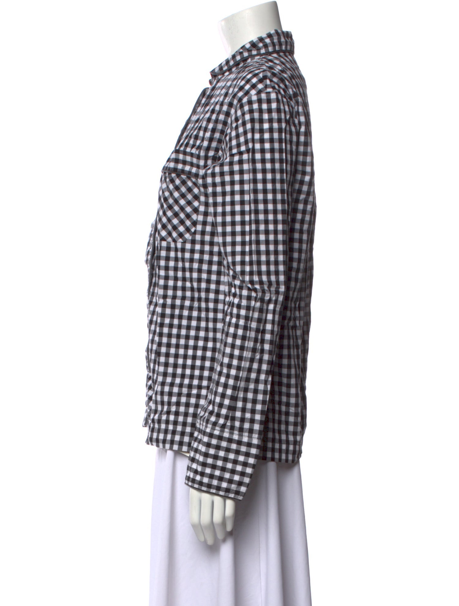 Sleeper Plaid Print Long Sleeve Button-Up Top