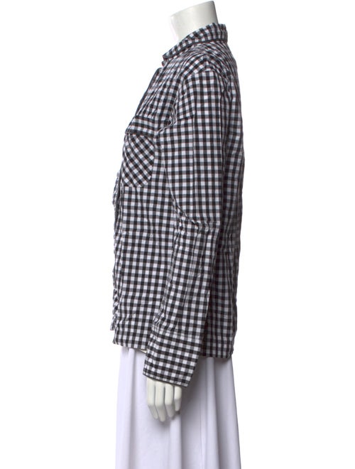 Sleeper Plaid Print Long Sleeve Button-Up Top