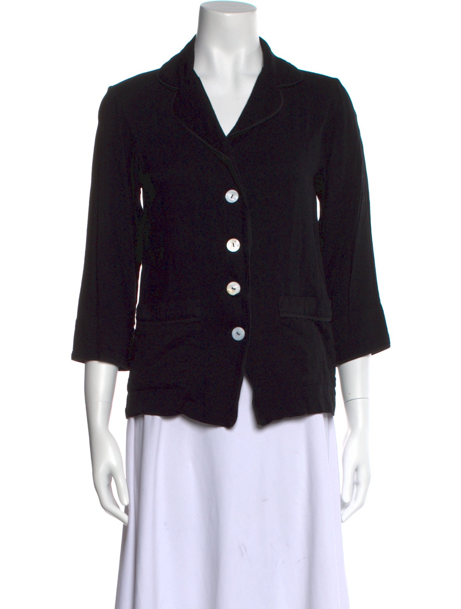 Sleeper Three-Quarter Sleeve Button-Up Top