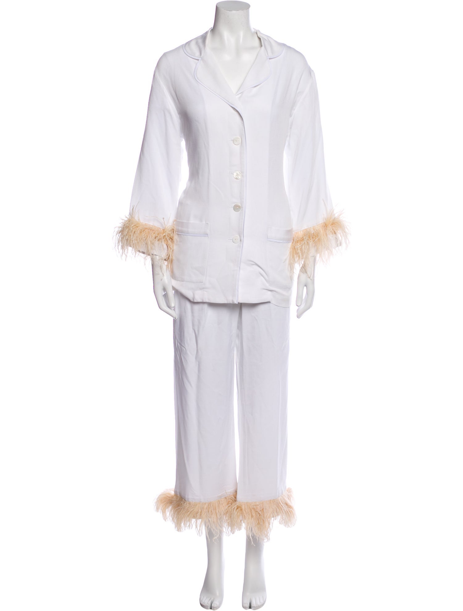 Sleeper Feather Trim Pant Set