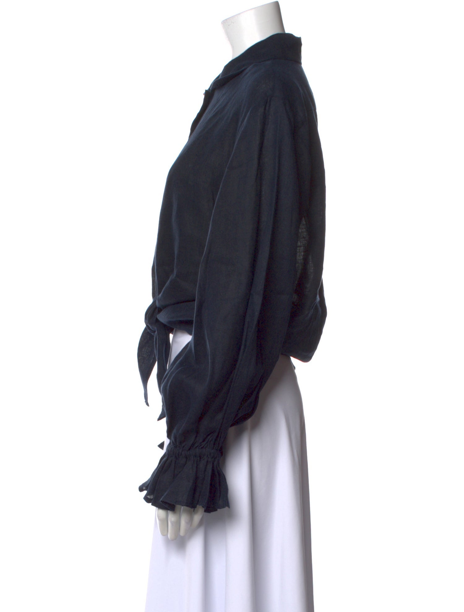 Sleeper Linen Long Sleeve Crop Top