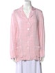 Sleeper Plaid Print Long Sleeve Button-Up Top