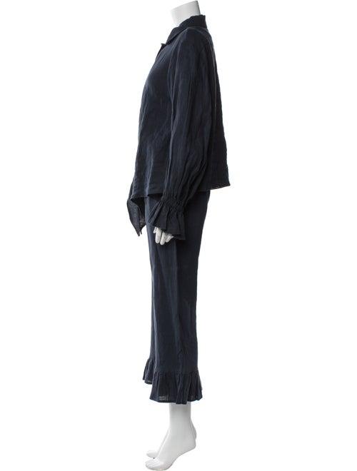 Sleeper Linen Ruffle Embellishment Pant Set