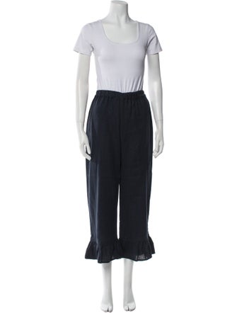 Sleeper Linen Ruffle Embellishment Pant Set