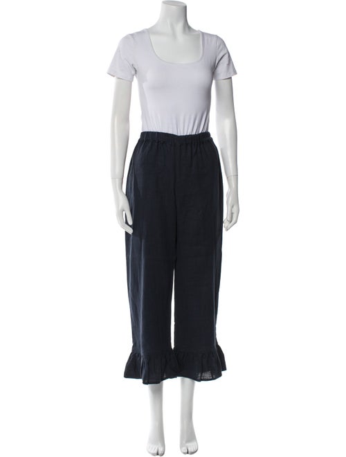 Sleeper Linen Ruffle Embellishment Pant Set