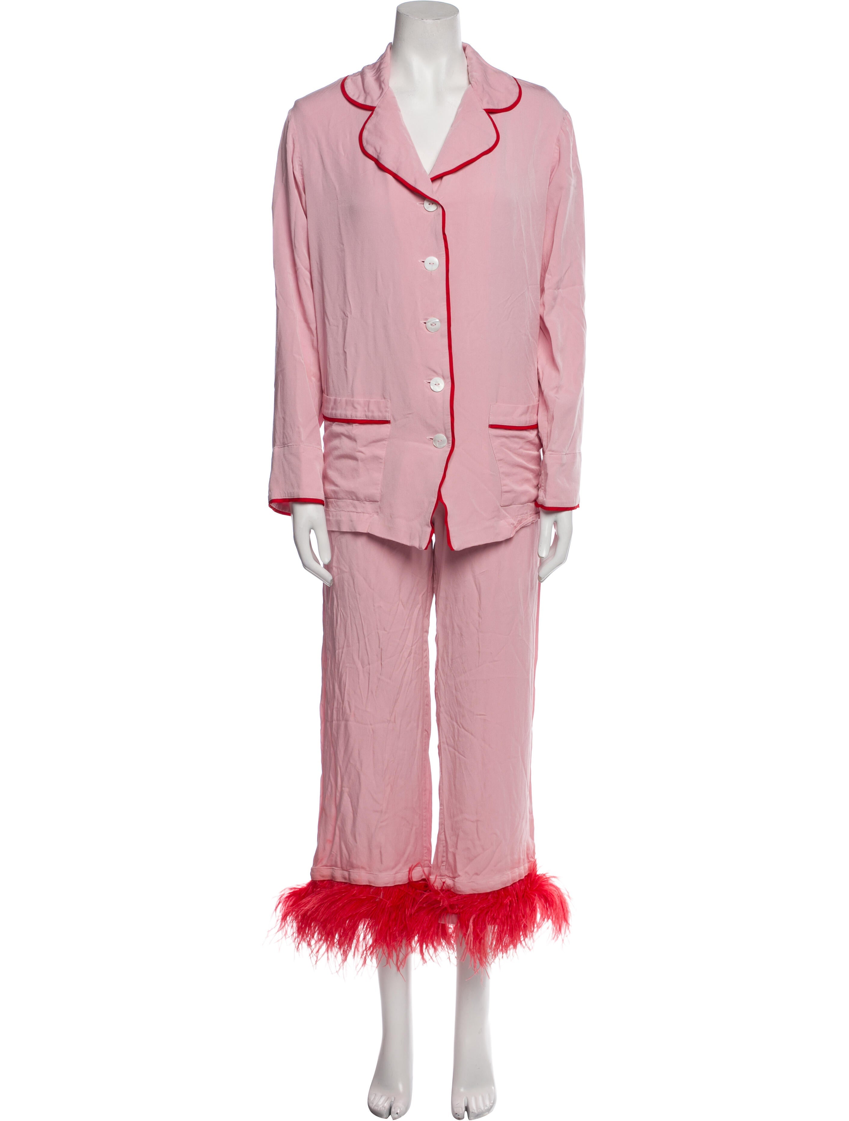 Sleeper Feather Trim Pant Set