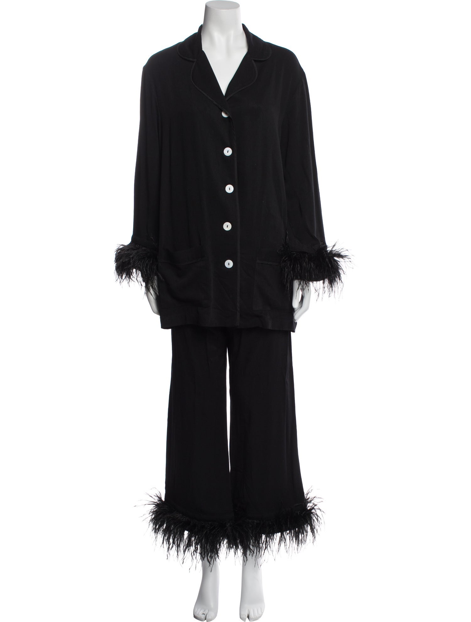 Sleeper Feather Trim Pajamas