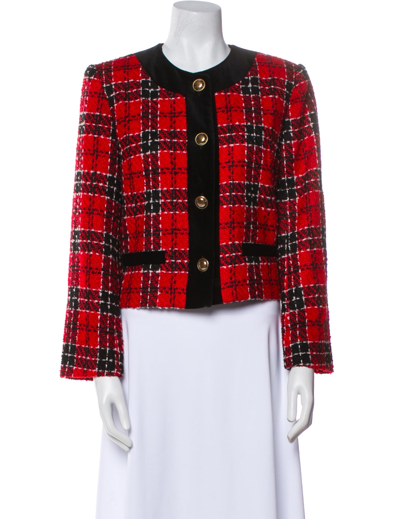 Sleeper Tweed Plaid Print Evening Jacket