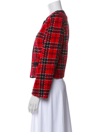 Sleeper Tweed Plaid Print Evening Jacket