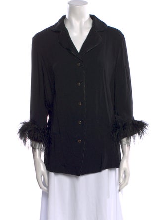 Sleeper Three-Quarter Sleeve Button-Up Top