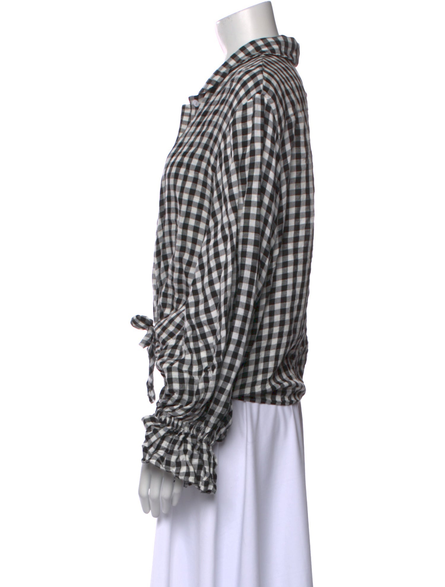 Sleeper Plaid Print Long Sleeve Blouse