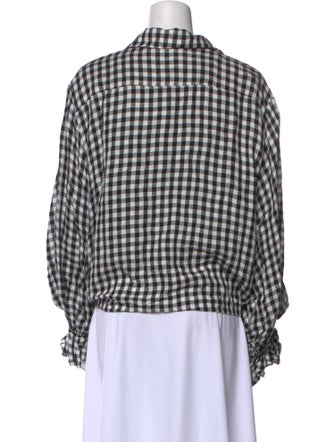 Sleeper Plaid Print Long Sleeve Blouse