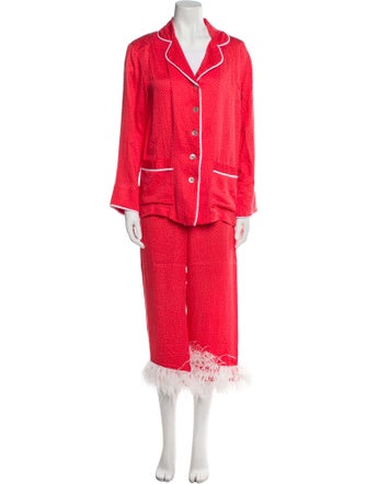 Sleeper Polka Dot Print Feather Trim Set